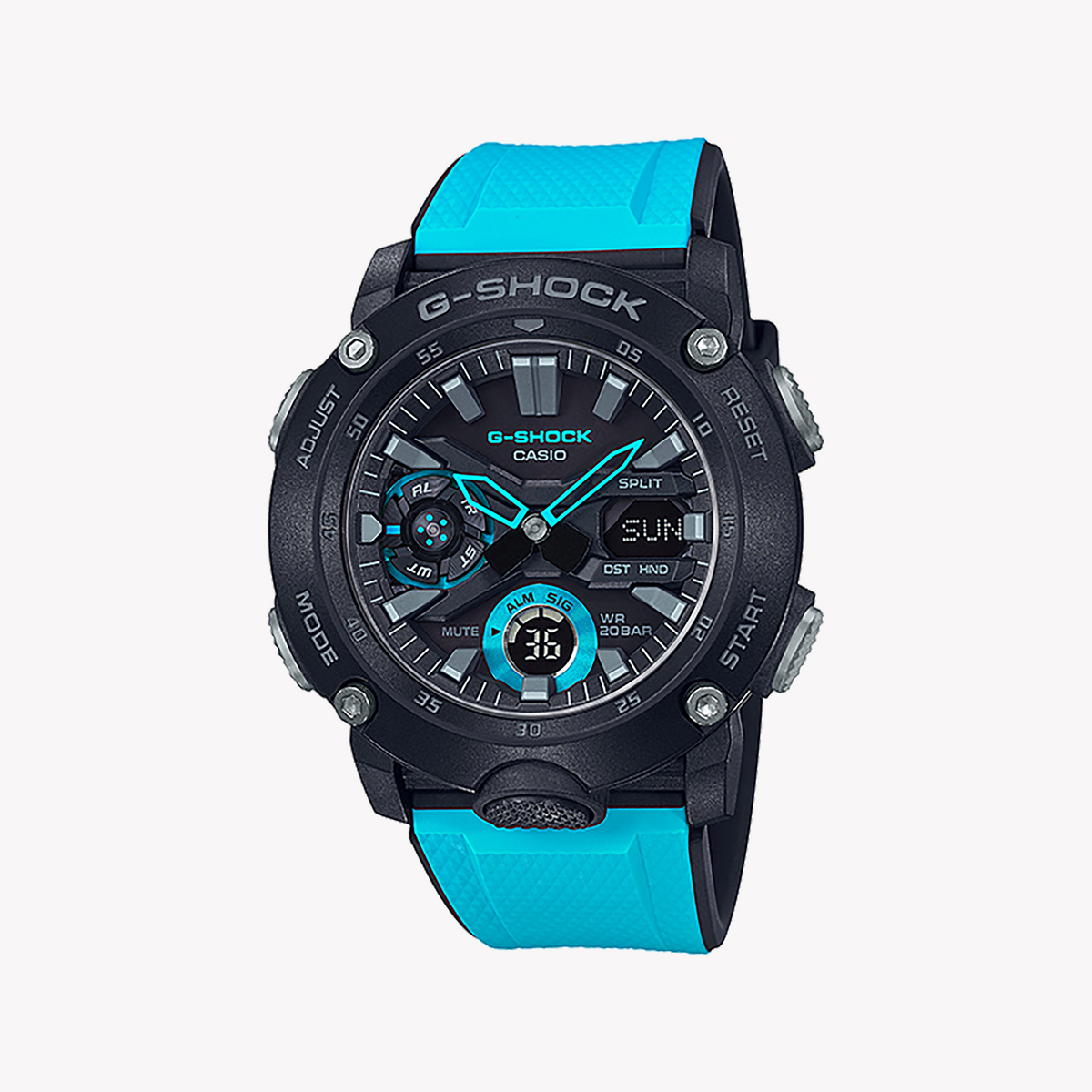 CASIO G-SHOCK GA-2000-1A2DR - RUGGED ELEGANCE UNLEASHED MEN'S WATCH IN BLACK & BLUE