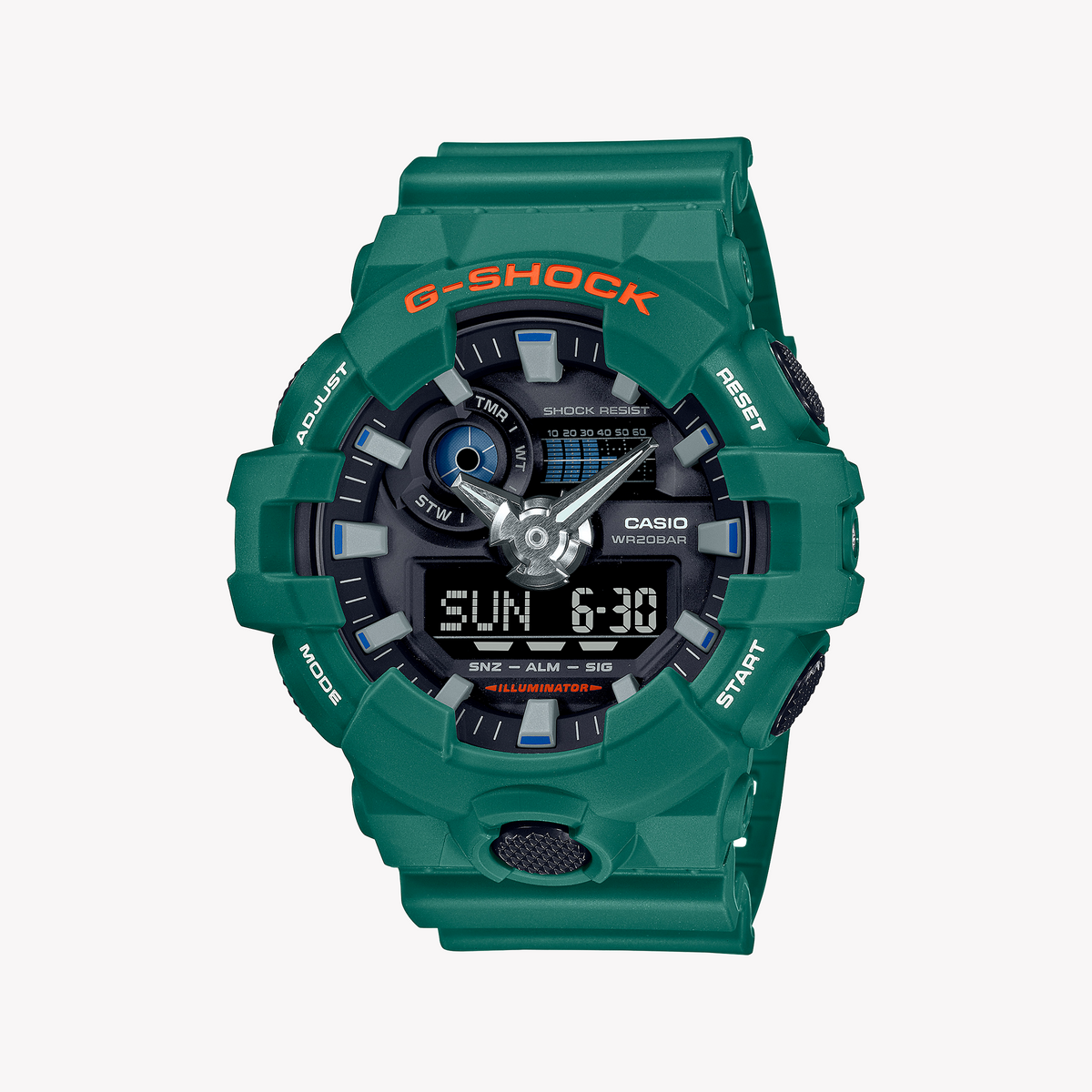 CASIO G-SHOCK GA-700SC-3ADR - RUGGED GREEN SPORT WATCH FOR MEN - STYLE MEETS PERFORMANCE
