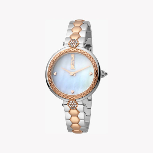 JUST CAVALLI Women's Watch with Rose Gold Stainless Steel Case and Silver & Rose Gold Stainless Steel Band-i-Watch-2