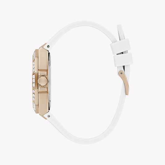 GUESS GW0695L3 ROSE GOLD CHIC - ELEGANT WHITE SILICONE WOMEN'S WATCH-i-Watch-2