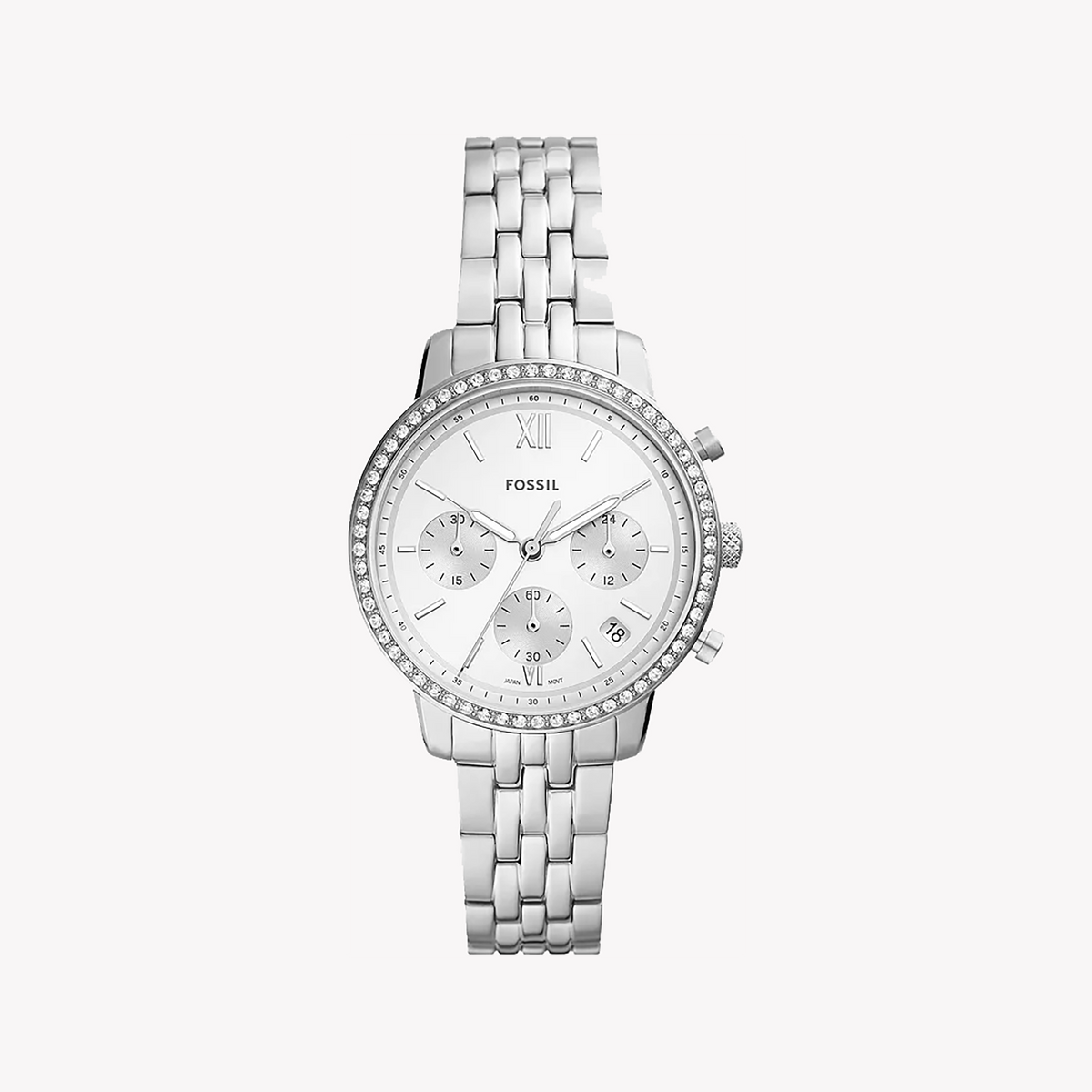 FOSSIL ES5217 TIMLESS ELEGANCE - LUXURY SILVER & WHITE DIAL WOMEN'S WATCH