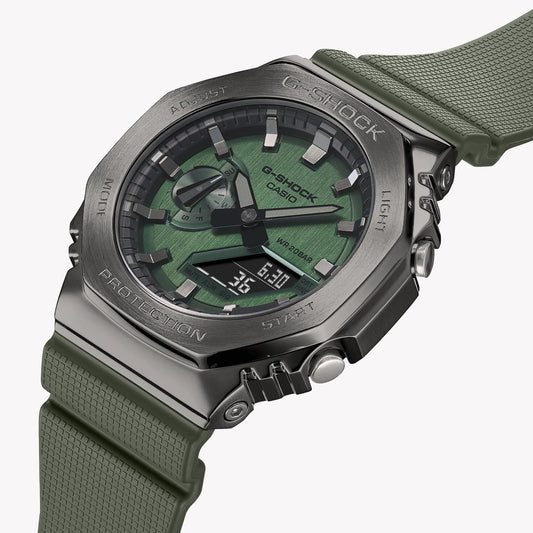 CASIO G-SHOCK GM-2100B-3ADR OAK - TOUGH LUXE MEN'S WATCH WITH GREEN DIAL & SILVER CASE-i-Watch-2