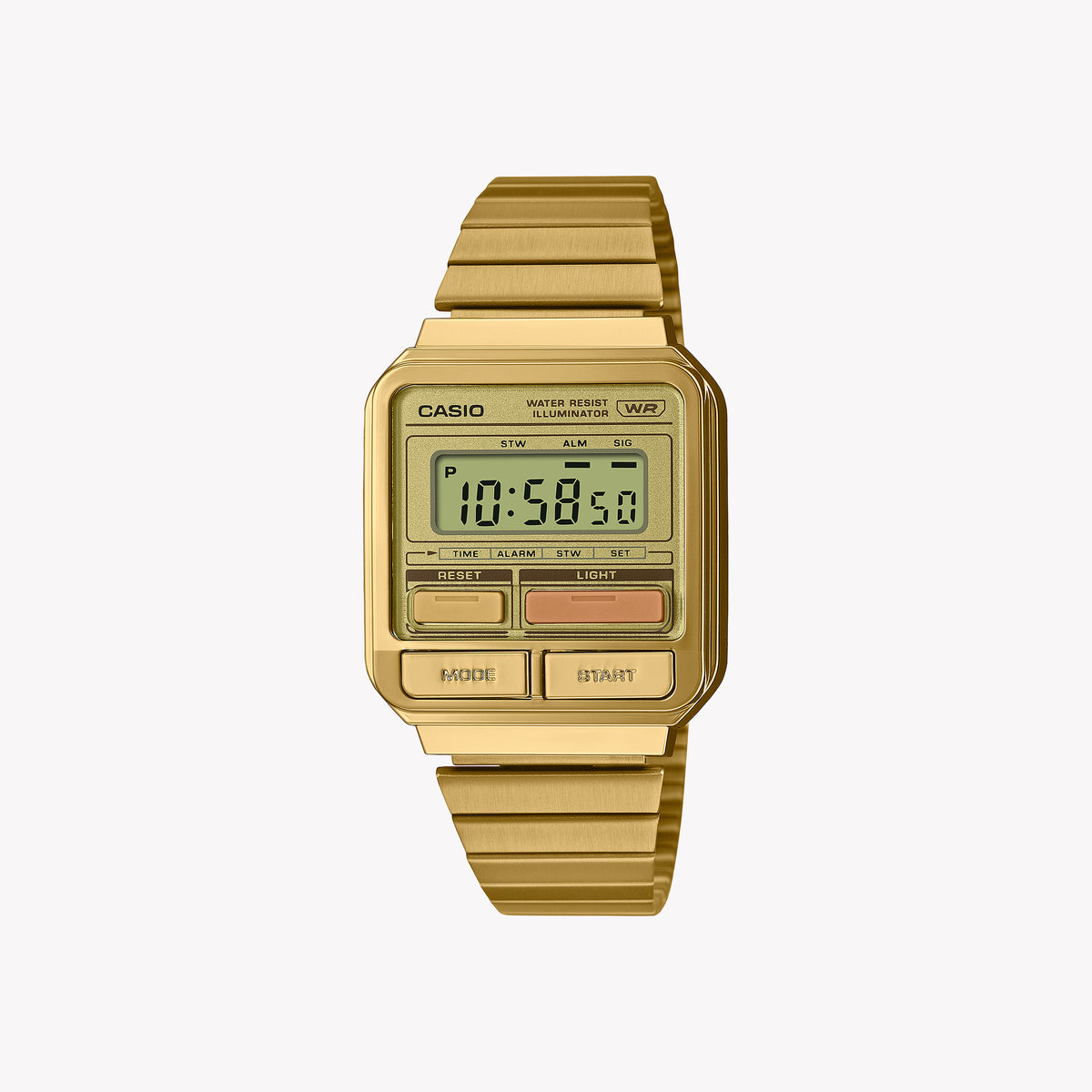 CASIO A120WEG-9A DYNAMIC VERSATILITY - BOLD GOLD DIGITAL WATCH FOR MODERN ADVENTURERS