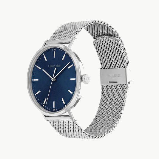 CK CALVIN KLEIN NEW COLLECTION - MODERN SILVER STYLISH MEN'S WATCH WITH BLUE DIAL-i-Watch-2
