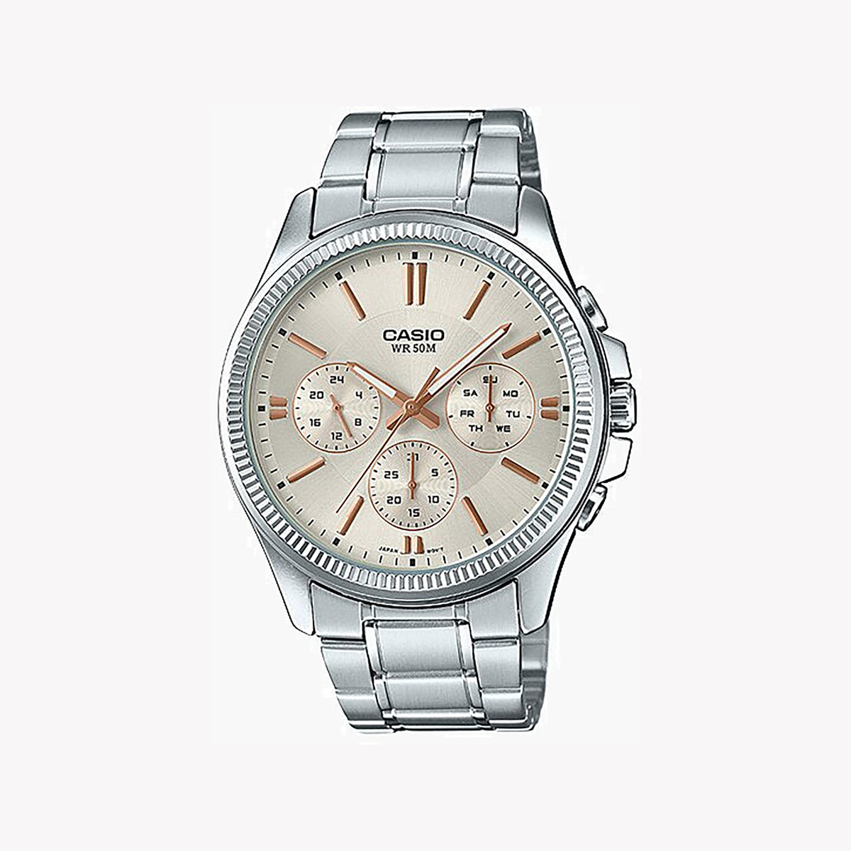 CASIO MTP-1375D-7A2VDF - ELEGANT SILVER CLASSIC MEN'S WATCH WITH WHITE DIAL