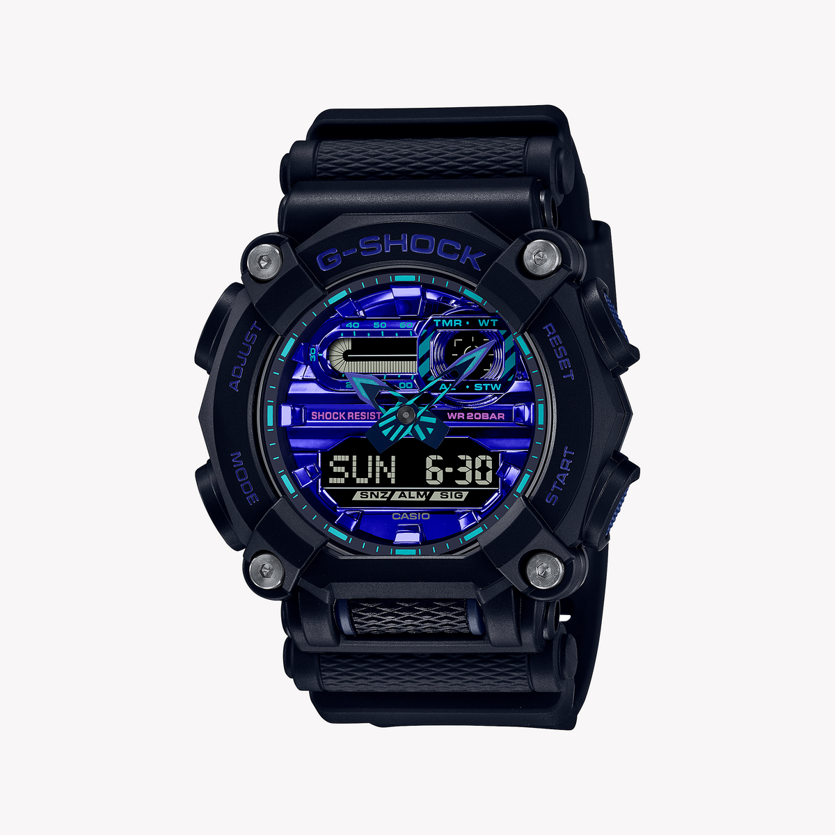CASIO G-SHOCK GA-900VB-1ADR - BOLD ADVENTURER MEN'S WATCH WITH VIBRANT BLUE DIAL & BLACK RESIN BAND