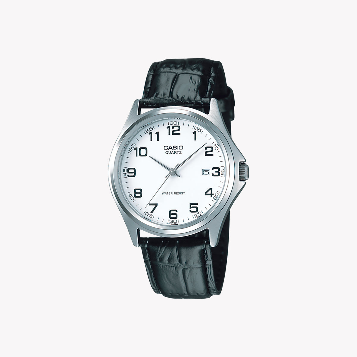 MTP-1183E-7BDF ELEGANTLY TIMELESS - MEN'S STAINLESS STEEL WATCH WITH LEATHER STRAP