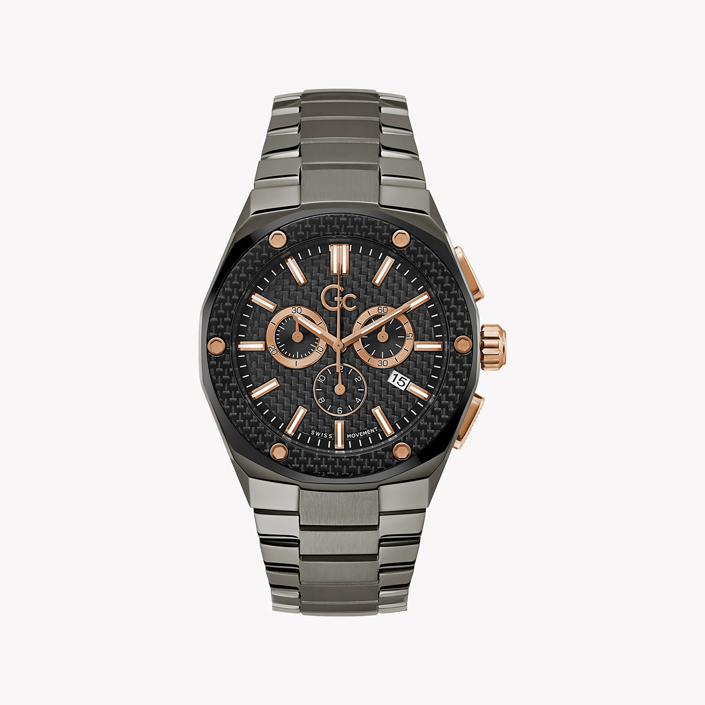 Guess Men's Stainless Steel Grey Watch, Black Dial Z37002g2mf