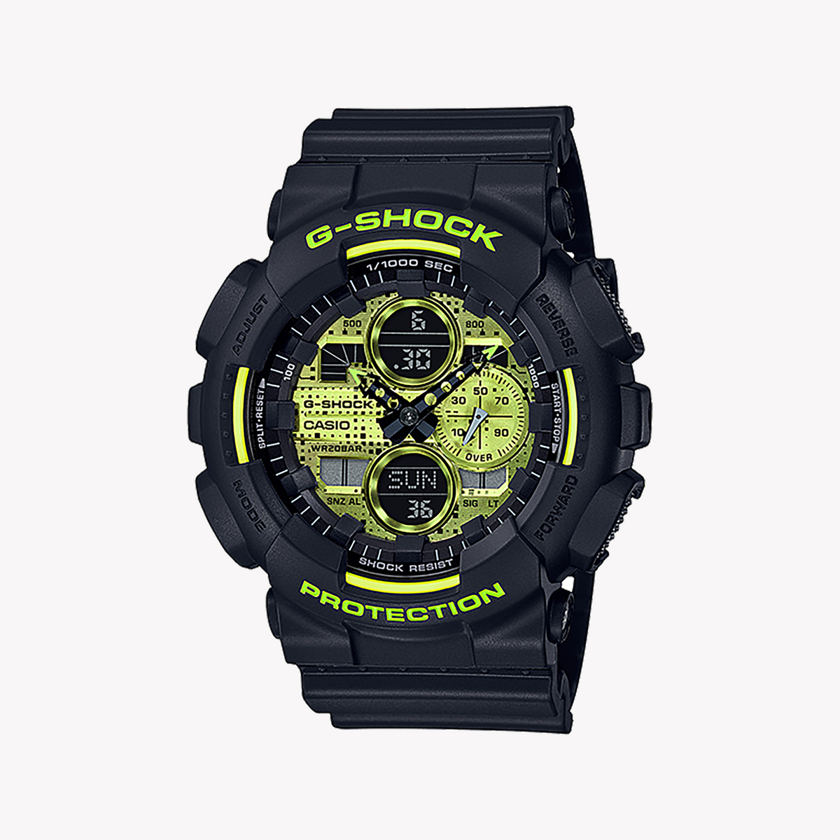CASIO G-SHOCK GA-140DC-1ADR - BOLD BLACK SPORTY TIMEPIECE FOR MEN