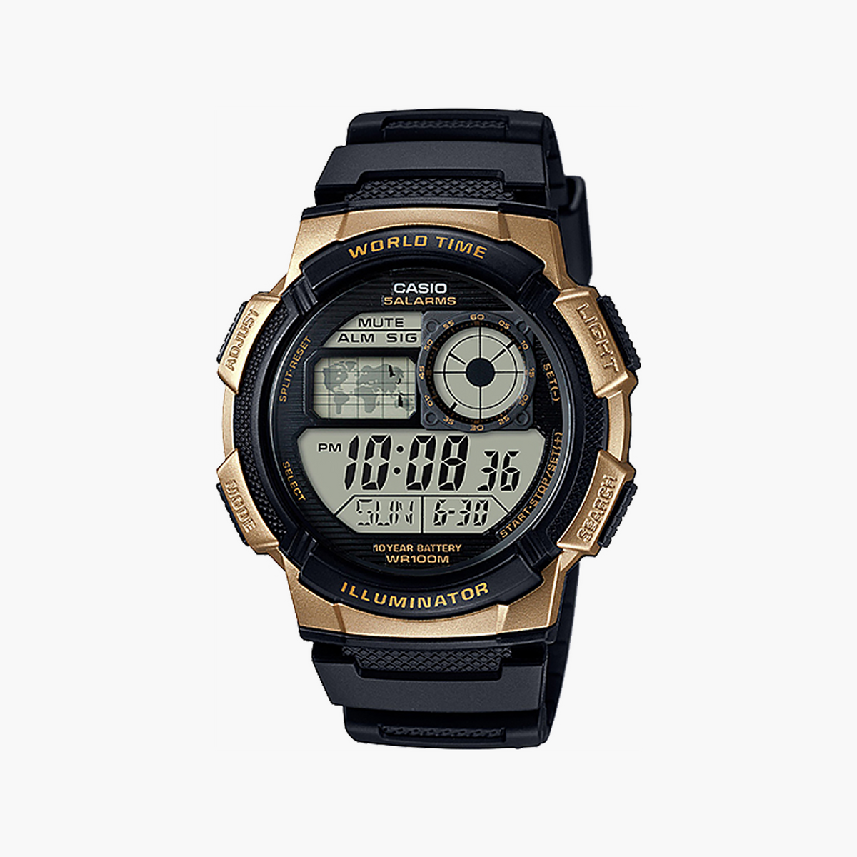 Casio AE-1000W-1A3 Gold Silicone & Stainless Steel Watch-i-Watch