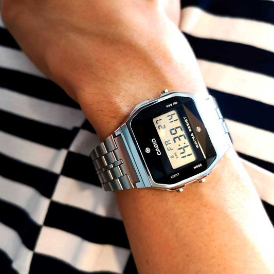 CASIO A159WAD-1DF STYLISH DURABILITY - MODERN DIGITAL TIMEPIECE WITH STAINLESS STEEL BAND-i-Watch-2