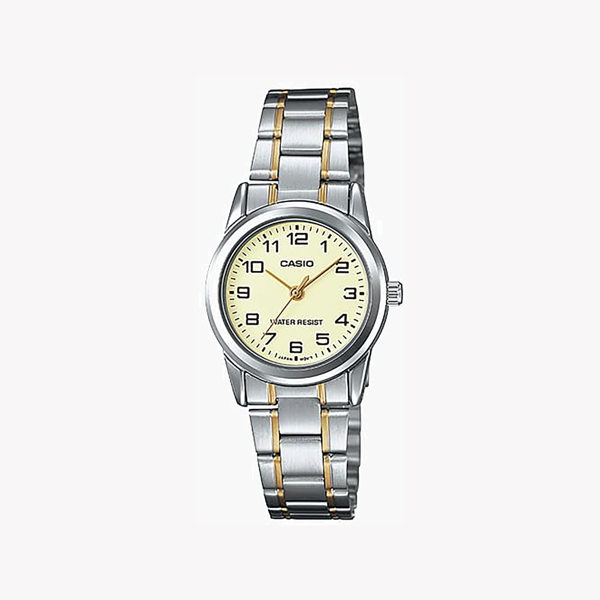 CASIO Women's Watch with Silver Stainless Steel Case and Silver & Gold Stainless Steel Band