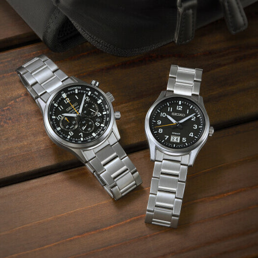 Seiko SUR569P1 Men's Quartz Watch, 39.5mm, Black Dial-i-Watch-2