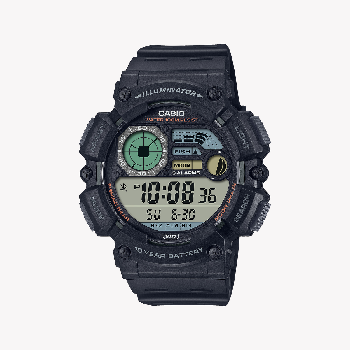 CASIO WS-1500H-1AVDF SPORTY ADVENTURER - MEN'S RUGGED DIGITAL WATCH with Black Resin Band and Bold Design