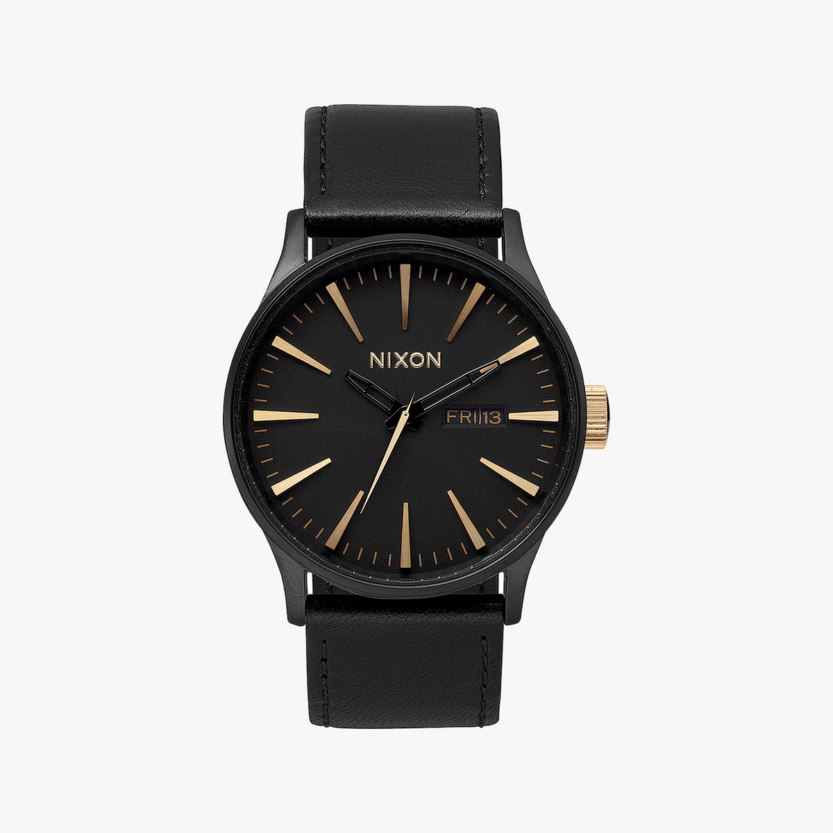 Nixon A105-1041 BOLD ADVENTURER - Men's Black Stainless Steel & Leather Watch