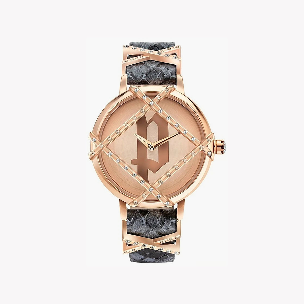 POLICE PL-16068BSR_32 ELEGANCE REDEFINED - LUXURIOUS ROSE GOLD & GREY LEATHER WOMEN'S WATCH