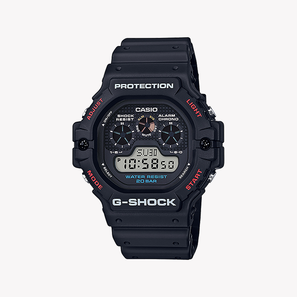 CASIO G-SHOCK DW-5900-1DR BOLD ADVENTURER - MEN'S WATCH with black resin band and digital display