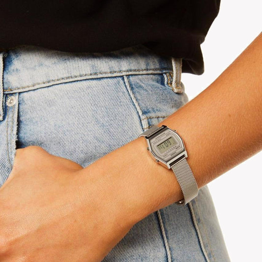 CASIO LA690WEM-7DF ELEGANT ADVENTURIST - CLASSIC SILVER DIGITAL WOMEN'S WATCH with stainless steel band and versatile features-i-Watch-2