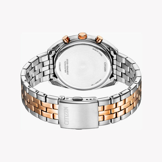 CITIZEN AN8216-50L DYNAMIC PRECISION - STYLISH MEN'S CHRONOGRAPH WATCH with Blue Dial & Silver-Rose Gold Band-i-Watch-2