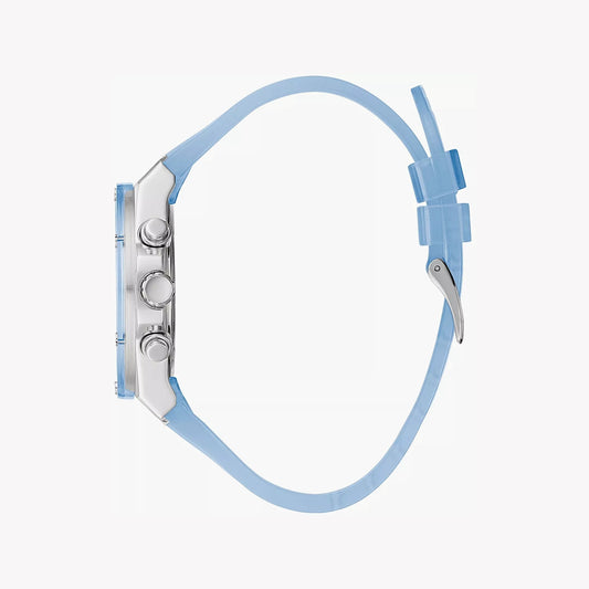 GUESS GW0409L1 - VIBRANT BLUE ELEGANCE - Women's Stylish Watch with Silicon Band and Sleek Silver Case-i-Watch-2