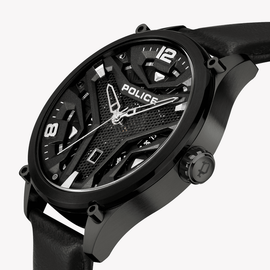 POLICE PEWJB2203040 TIMELESS ELEGANCE - MEN'S BLACK STAINLESS STEEL WATCH WITH GRAY DIAL-i-Watch-2