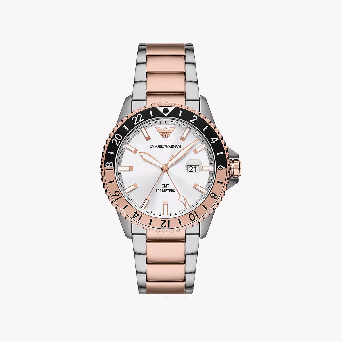 EMPORIO ARMANI AR11591 - ELEGANT TIMEPIECE - SILVER & ROSE GOLD WOMEN'S WATCH