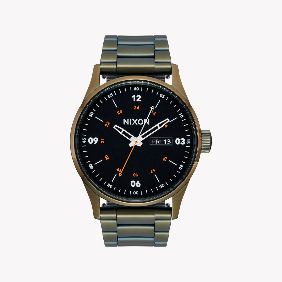 NIXON A356-5110 RUGGED ELEGANCE - MEN'S TIMEPIECE WITH KHaki BAND & BLACK DIAL