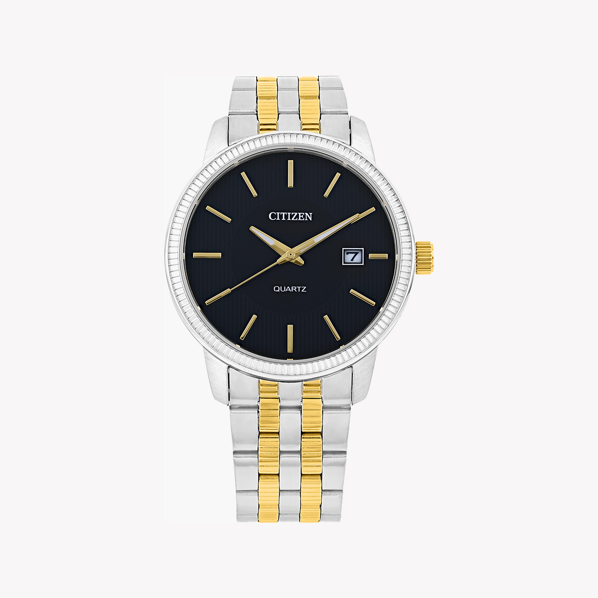 CITIZEN DZ0054-56E MEN'S TIMEPIECE - ELEGANT QUARTZ WATCH WITH STRIKING BLACK DIAL & STAINLESS STEEL BAND