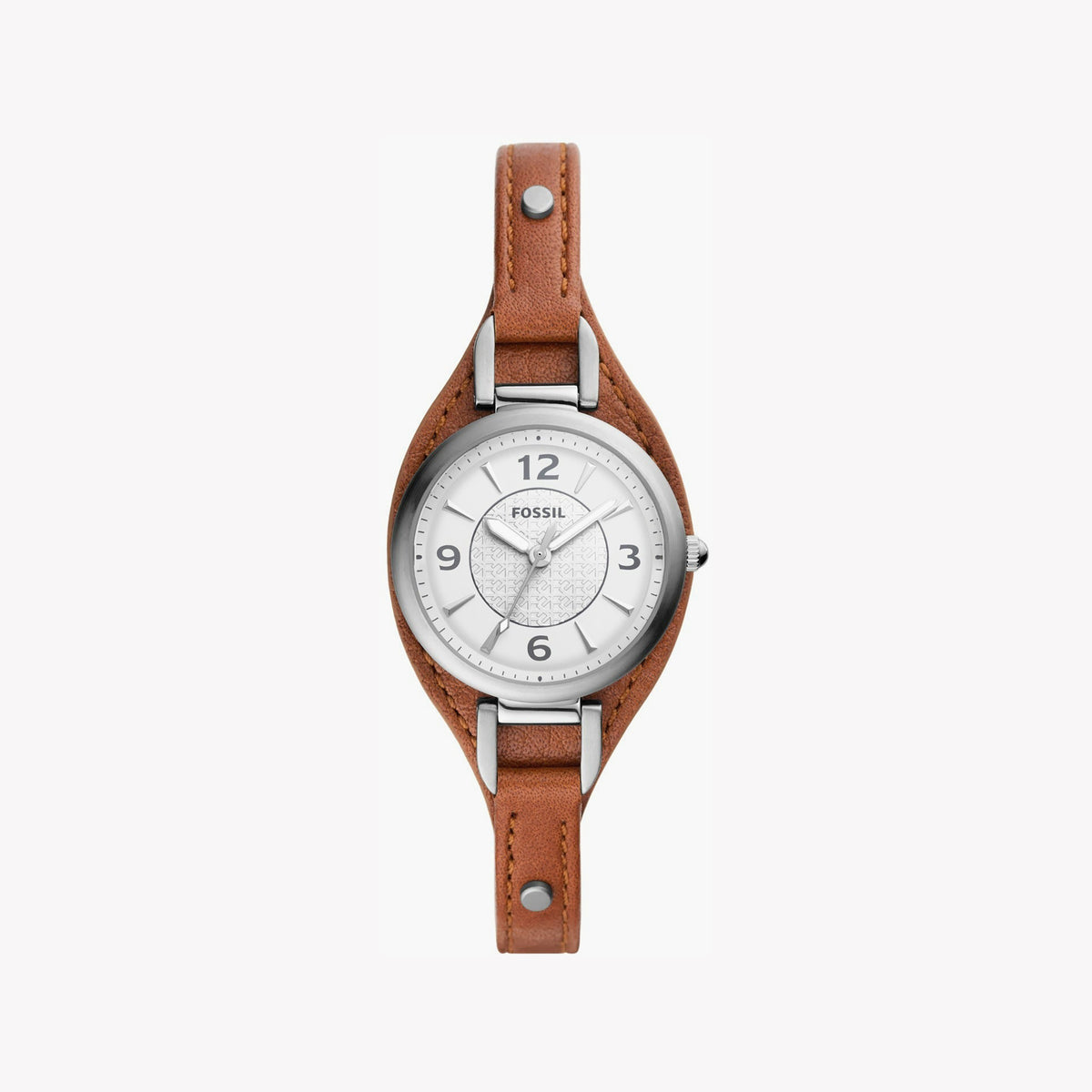 FOSSIL ES5214 TIMELESS ELEGANCE - CLASSIC BROWN LEATHER & WHITE DIAL WOMEN'S WATCH