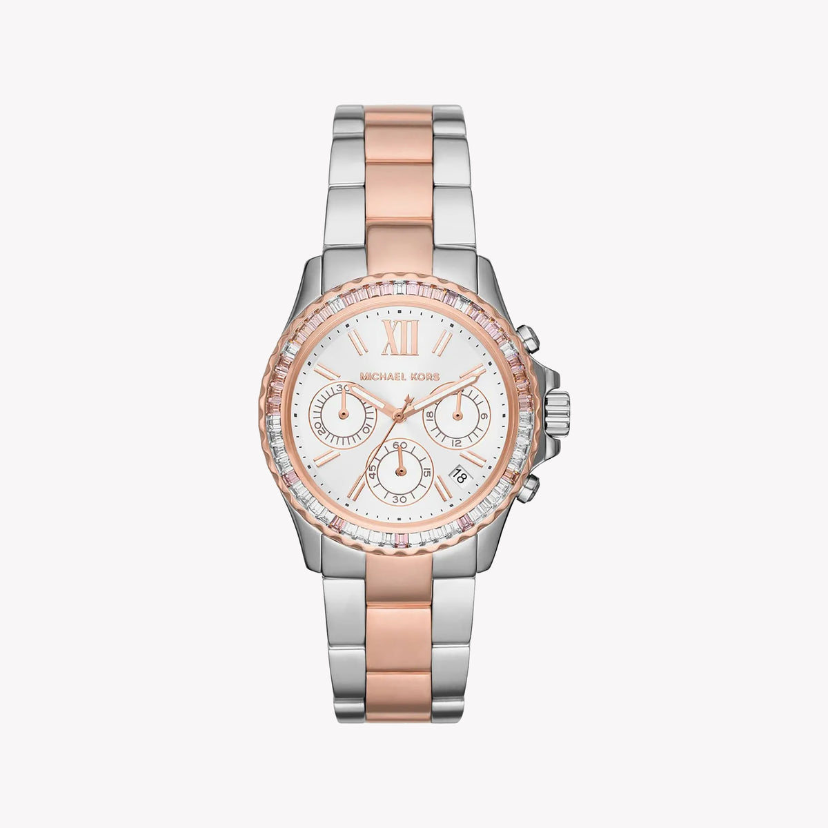 MICHAEL KORS MK7214 ELEGANT TIMEPIECE - MODERN SILVER & ROSE GOLD WOMEN'S WATCH