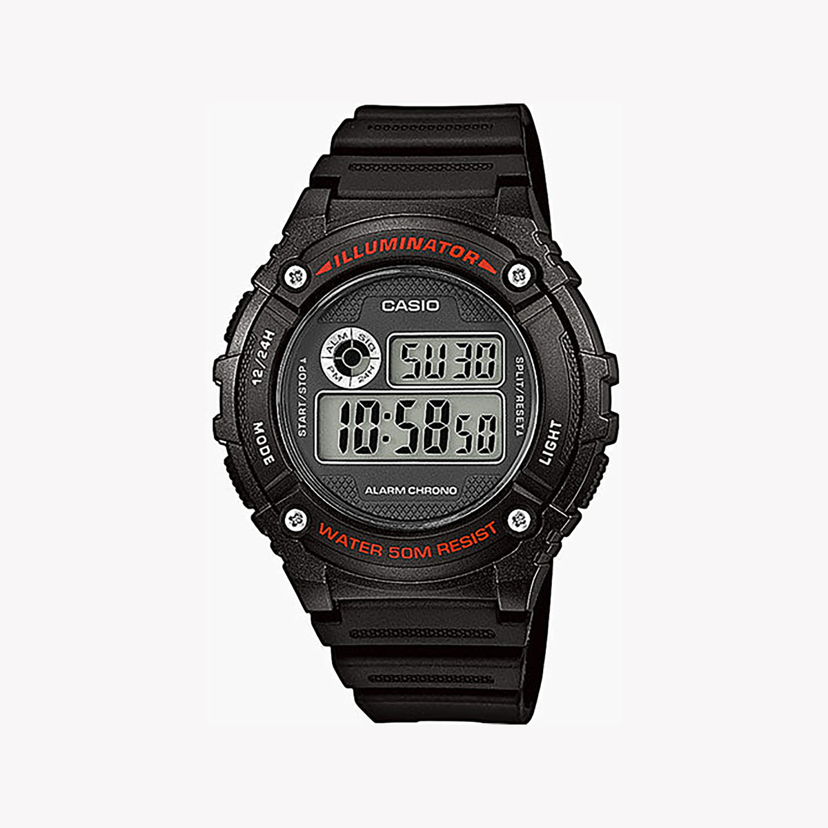 CASIO W-216H-1AVDF SPORTY DURABILITY - ELEGANT BLACK RESIN MEN'S WATCH FOR EVERY ADVENTURE