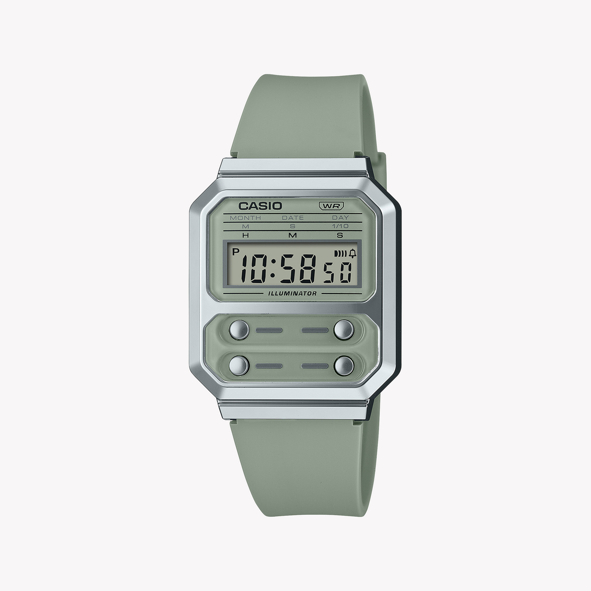 CASIO A100WEF-3ADF VINTAGE GREEN - STYLISH SPORT DIGITAL WATCH with durable resin band and practical features