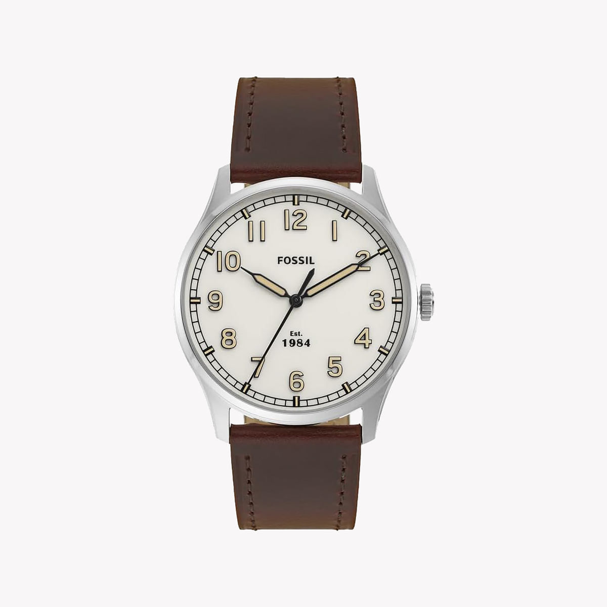 FOSSIL FS5927 MODERN CLASSIC - ELEGANT TIMEPIECE FOR MEN WITH LEATHER STRAP & SILVER CASE