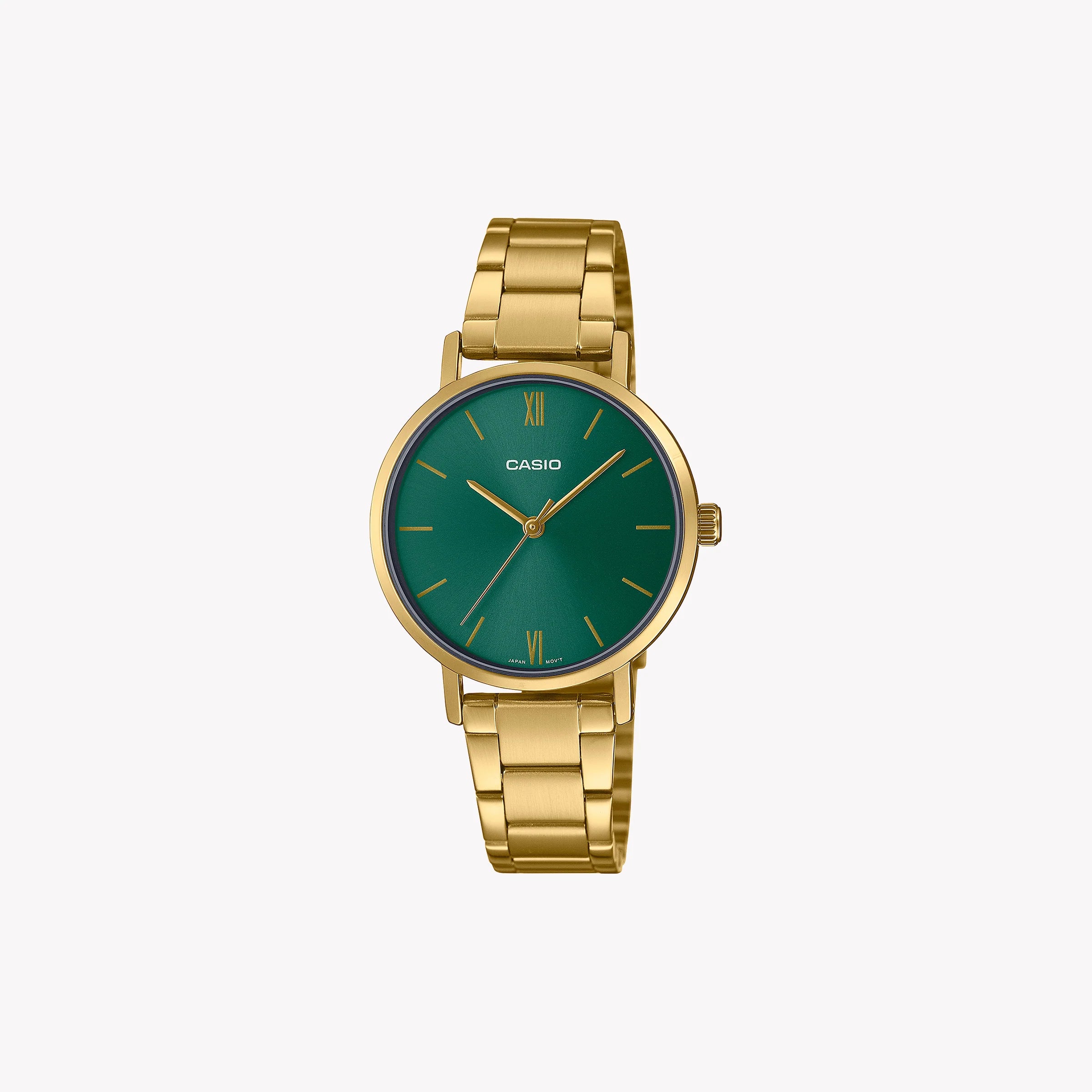 Casio Women's Gold Watch, Green Dial | Ltp-Vt02g-3a – i-watch Casio Women's Gold Watch, Green Dial | Ltp-Vt02g-3a – i-watch