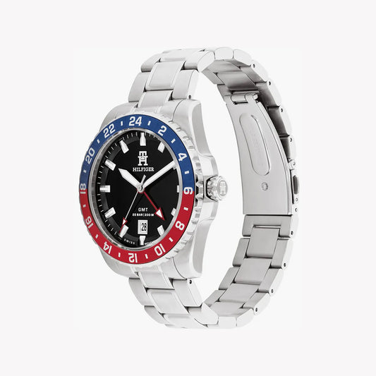 TOMMY HILFIGER BOLD PRECISION - STYLISH MEN'S WATCH with Silver Stainless Steel Band & Black Dial-i-Watch-2