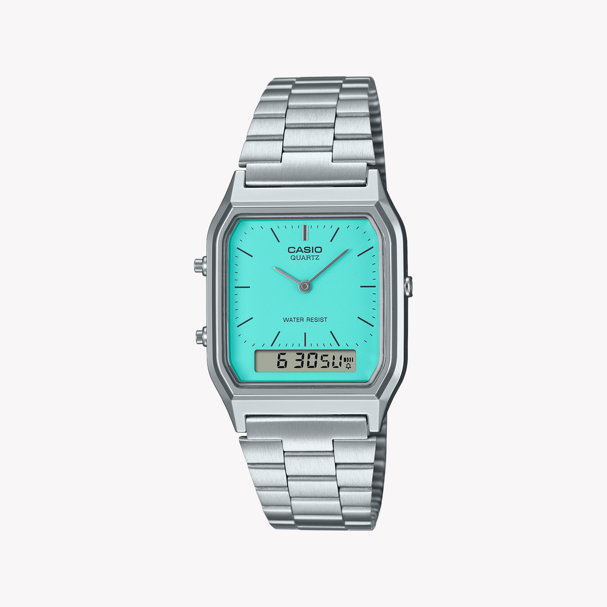 CASIO AQ-230A-2A2MQYDF - TIMELESS ELEGANCE MEETS MODERN FUNCTIONALITY Unisex Watch with silver resin case and striking blue dial