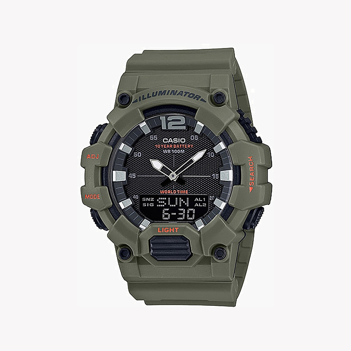 CASIO HDC-700-3A2VDF ADVENTURE READY - RUGGED GREEN RESIN MEN'S WATCH WITH MULTIFUNCTIONAL FEATURES