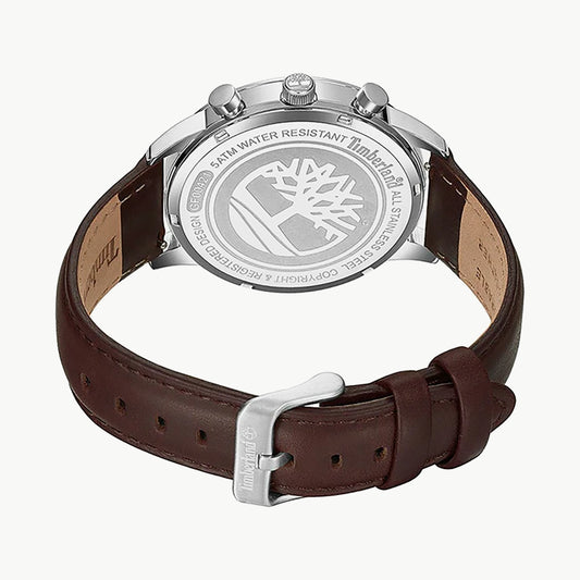 TIMBERLAND TDWGF0042101 RUGGED ELEGANCE - MEN'S STAINLESS STEEL WATCH WITH BROWN LEATHER BAND & BLUE DIAL-i-Watch-2