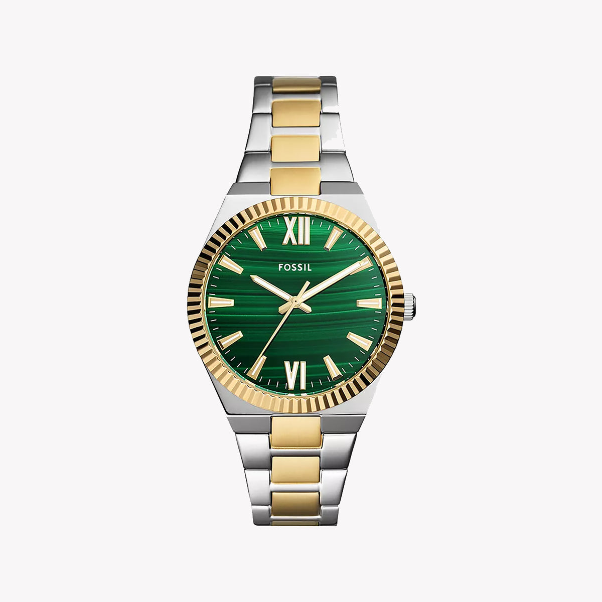 FOSSIL Women's Watch with Silver Stainless Steel Case and Silver / Gold Stainless Steel Band