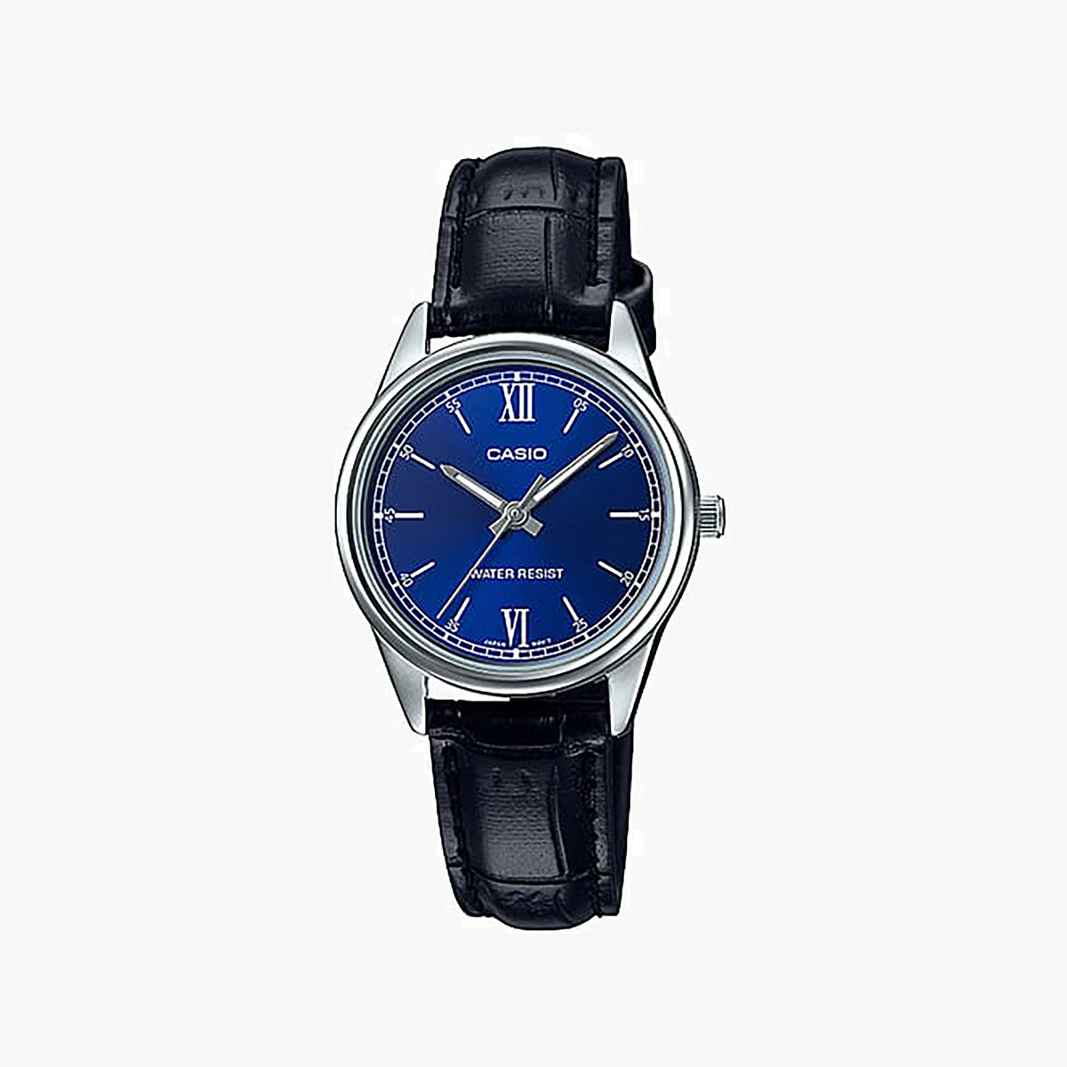 CASIO LTP-V005L-2BUDF - SPORTY ELEGANCE IN BLUE & BLACK LEATHER WOMEN'S WATCH