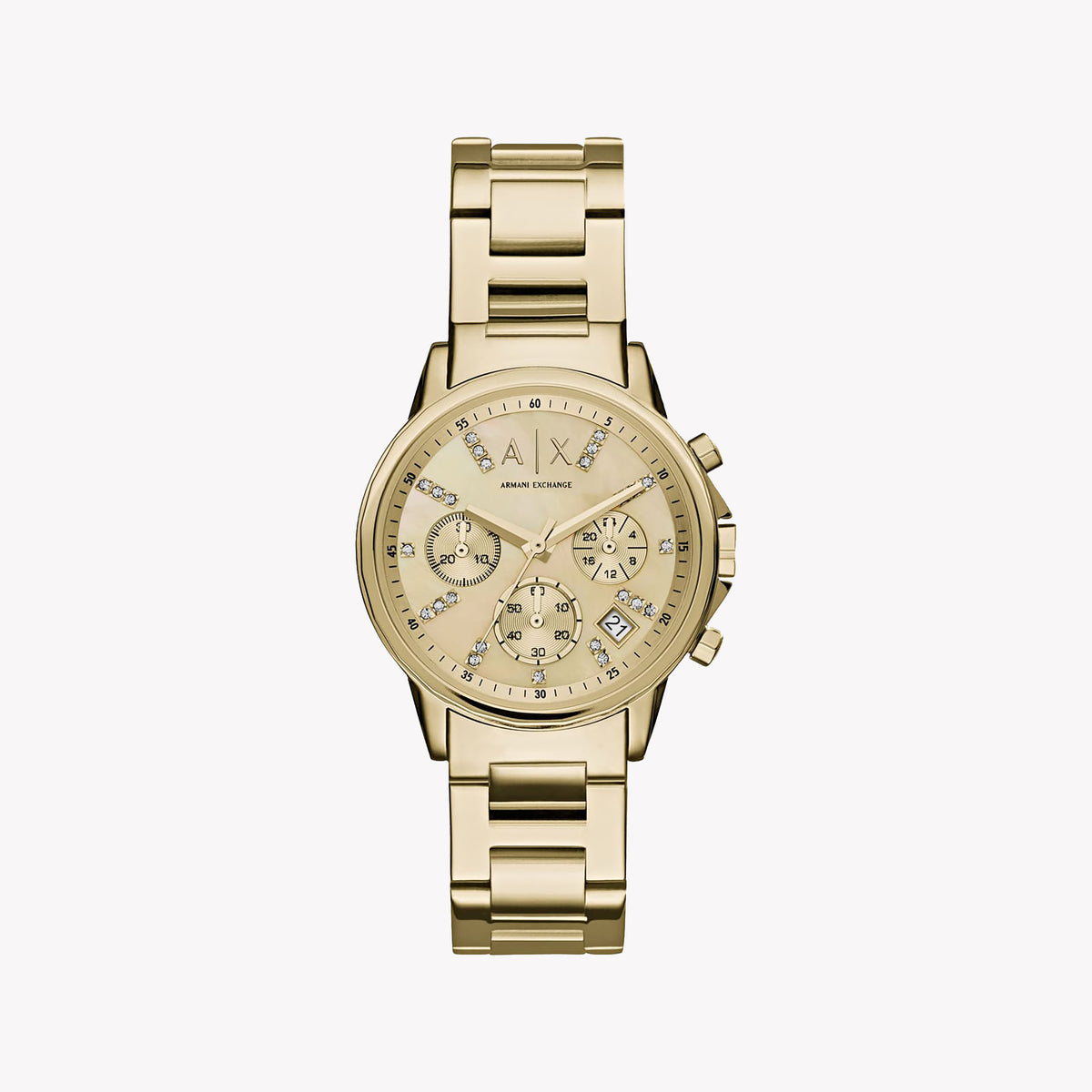 ARMANI EXCHANGE AX4327 - RADIANT GOLD CHARM WOMEN'S ANALOG WATCH - TIMELESS ELEGANCE