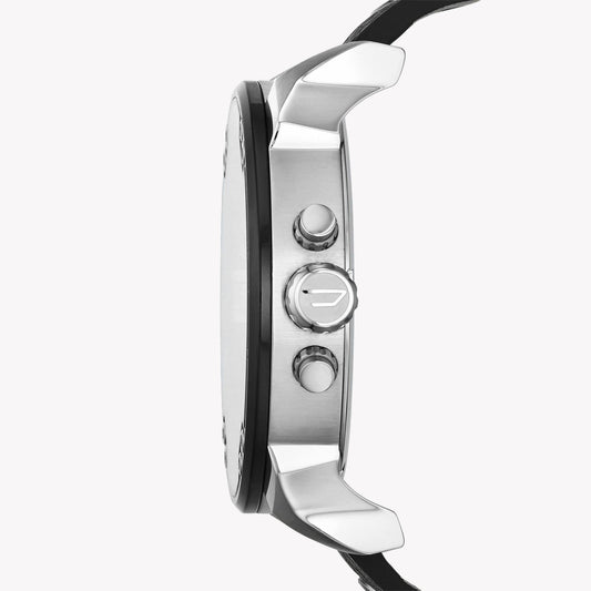 DIESEL DZ7313 BOLD COMMANDER - STAINLESS STEEL POWERHOUSE MEN'S WATCH with black leather band and striking silver finish-i-Watch-2