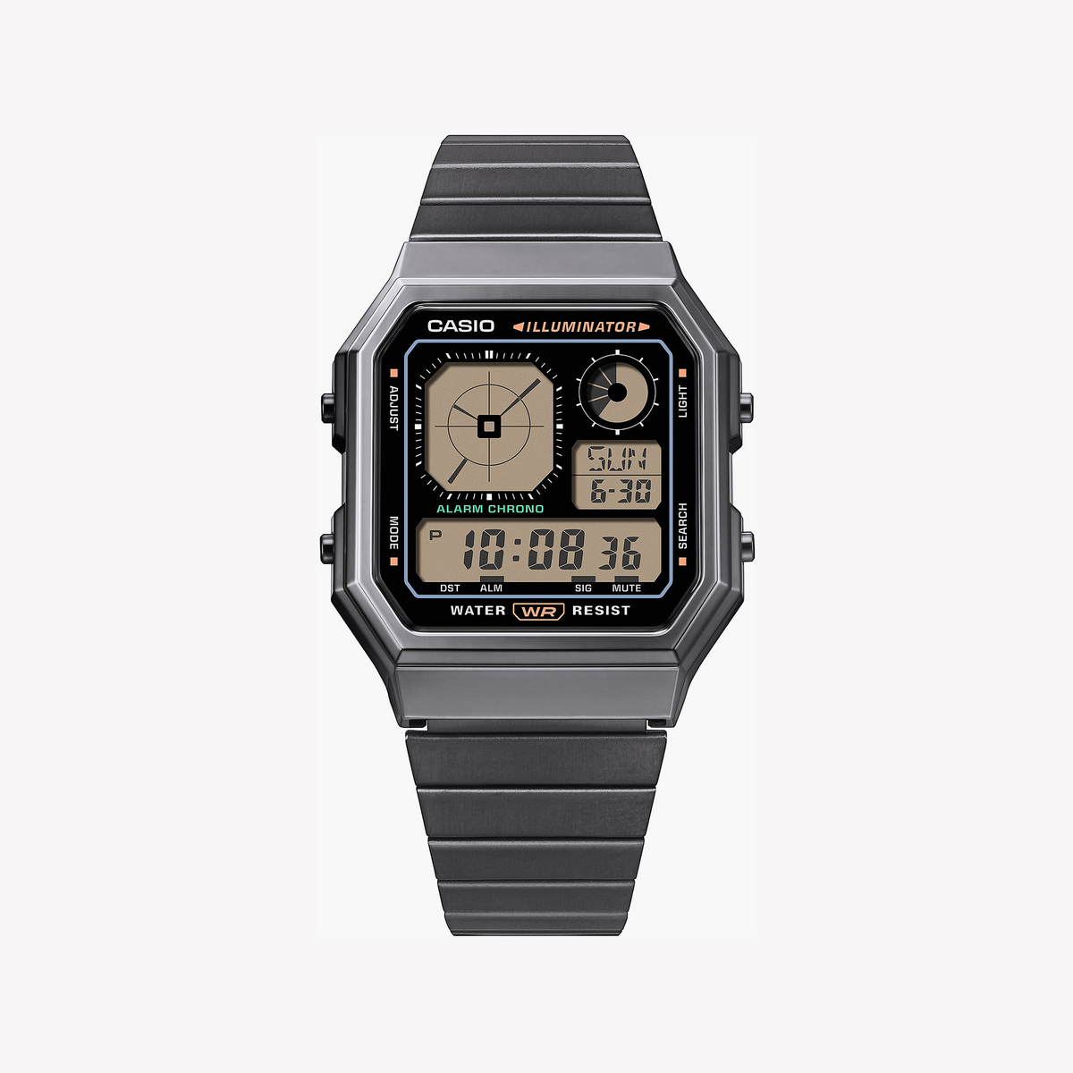 Casio Unisex's Grey/Black, Stainless Steel | A130wegg-1aef