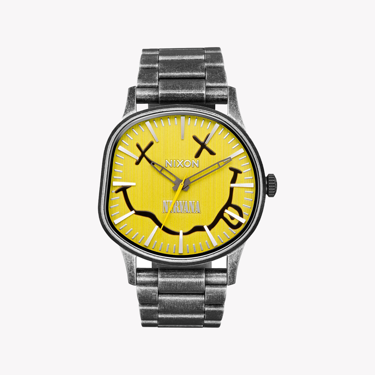 NIXON Men's Silver Stainless Steel Watch, Yellow Dial | A1417-5273