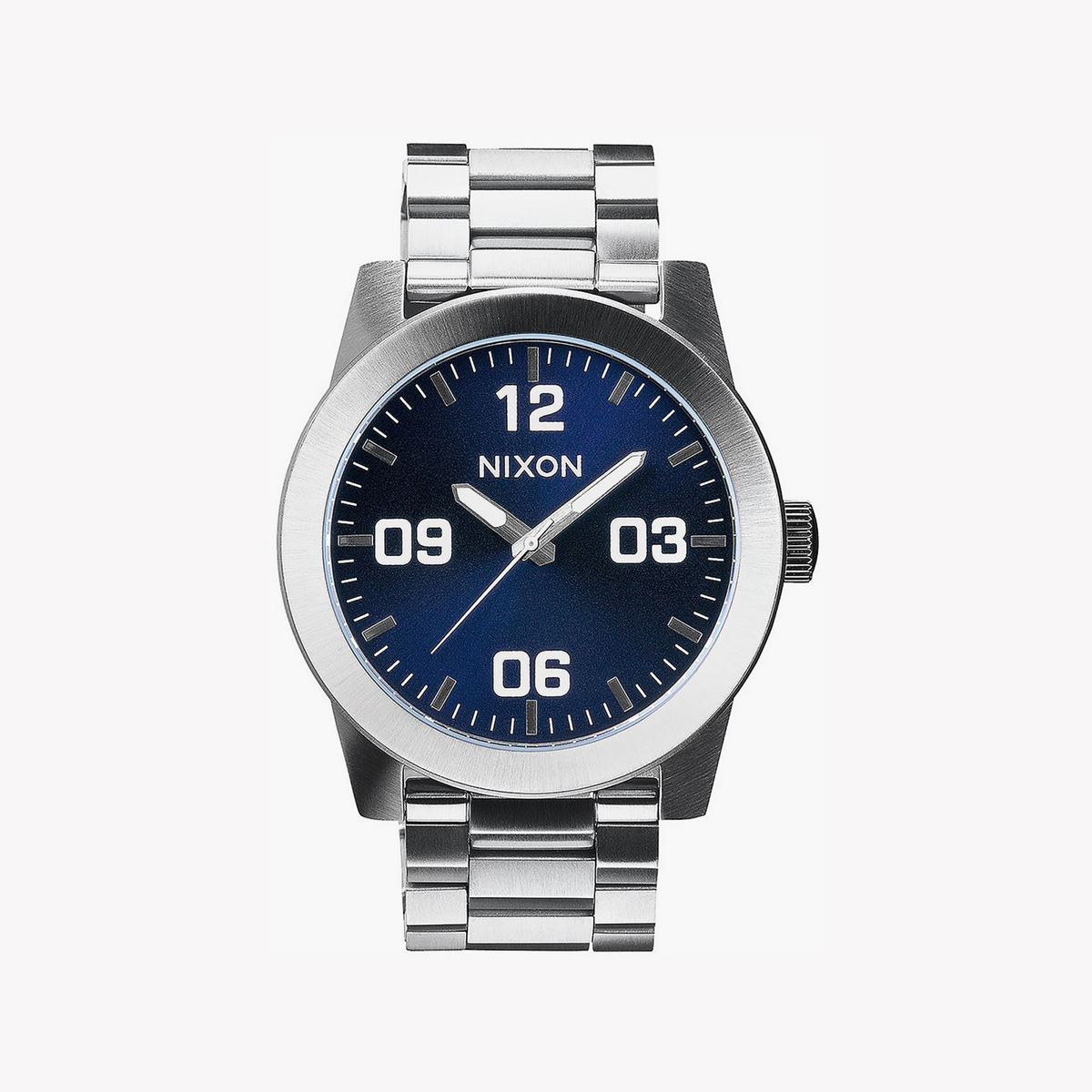 Nixon Men's Stainless Steel, Silver/Blue | A346-1258