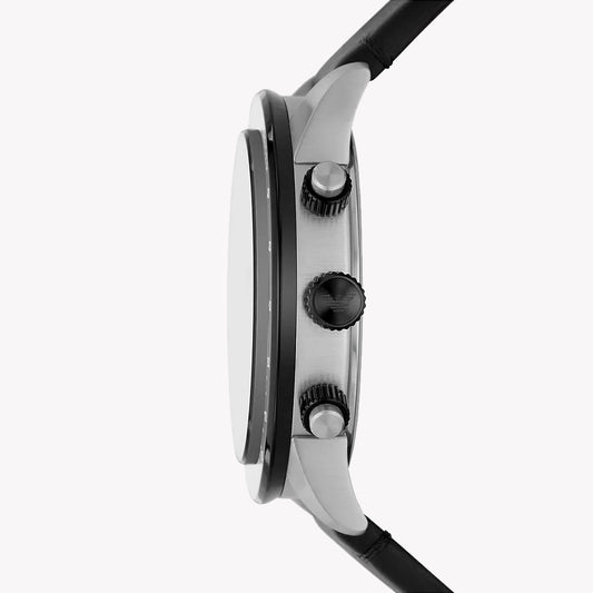 Emporio Armani Men's Silver/Blue, Black Leather | Ar11522