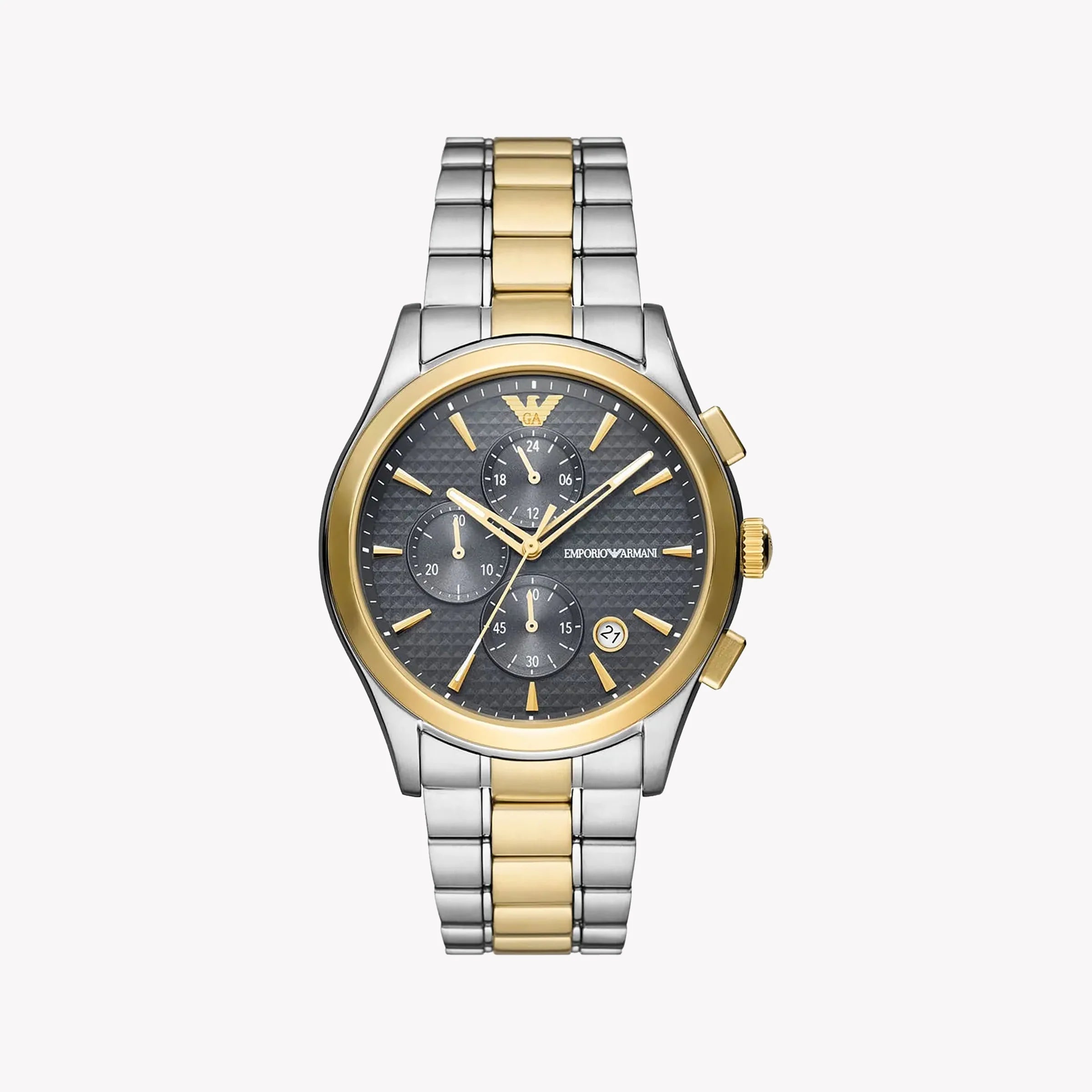 Emporio Armani Men's Silver/Gold Watch, Grey Dial Ar11527 – i-Watch