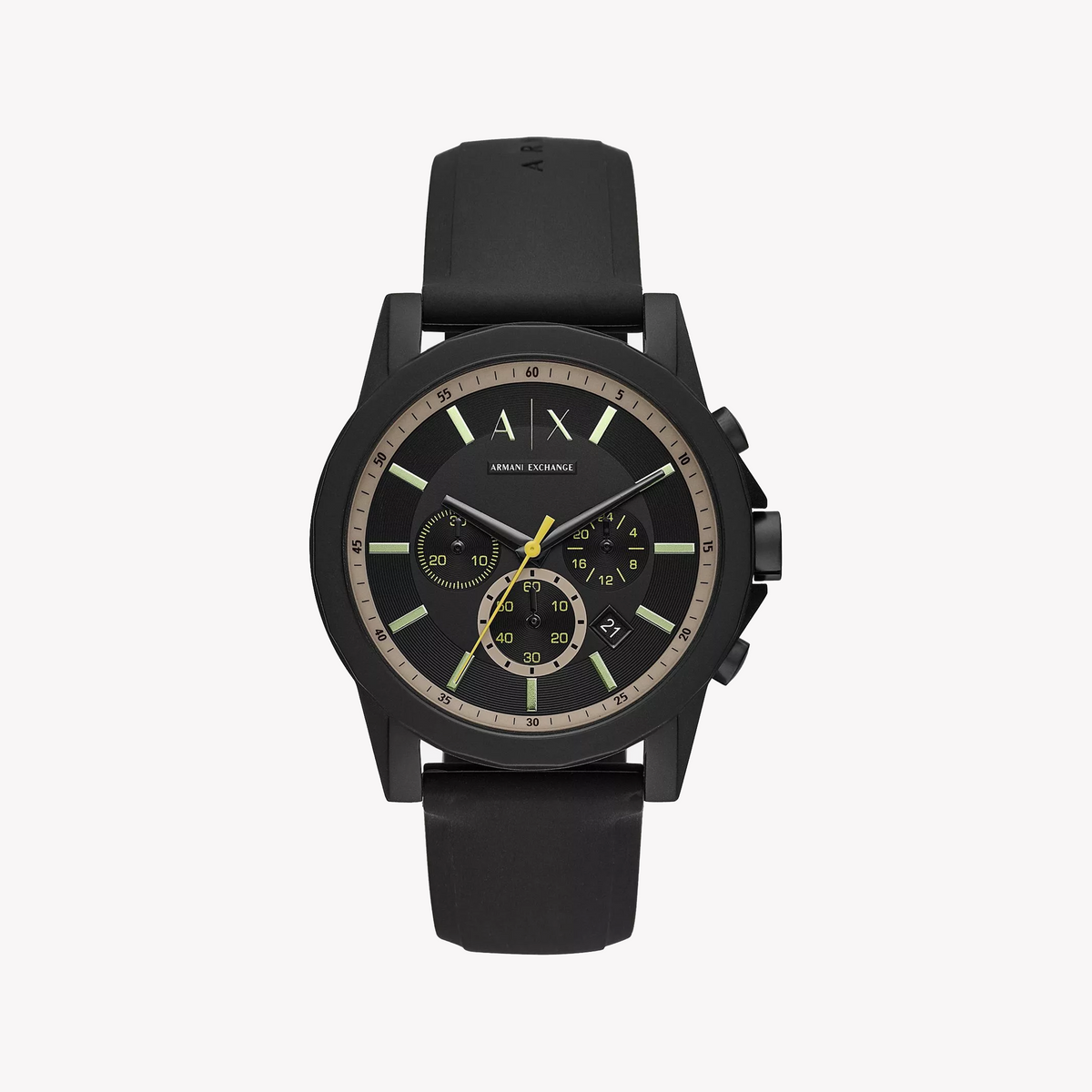 A|X Armani Exchange Men's Black Rubber Watch | Ax1343