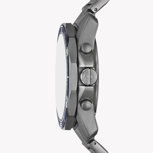 A|X Armani Exchange Men's Grey Stainless Steel Watch, Blue Dial | Ax1967
