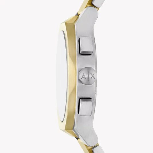 A|X Armani Exchange Men's Silver & Gold Watch, Green Dial | Ax4184